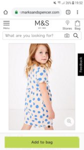 Freya modelling for Marks and Spencers