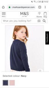 Freya modelling for Marks and Spencers