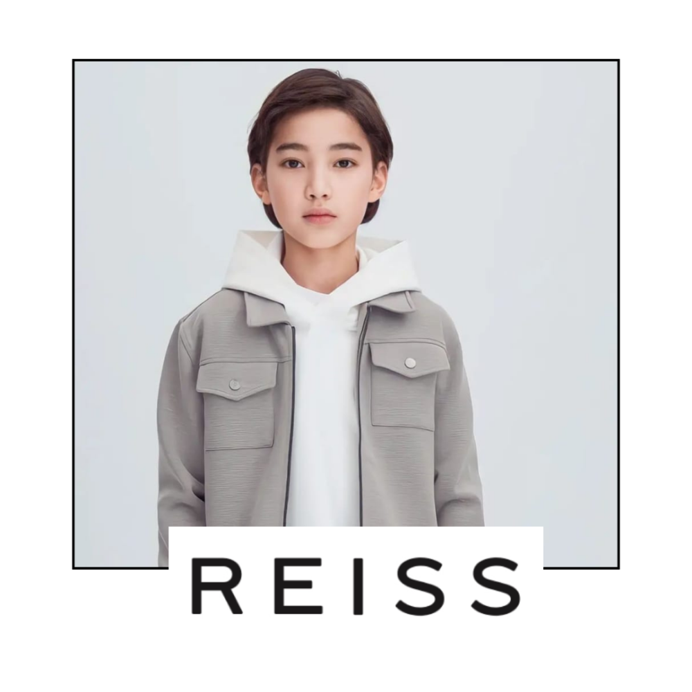 Child modelling clothes for reiss